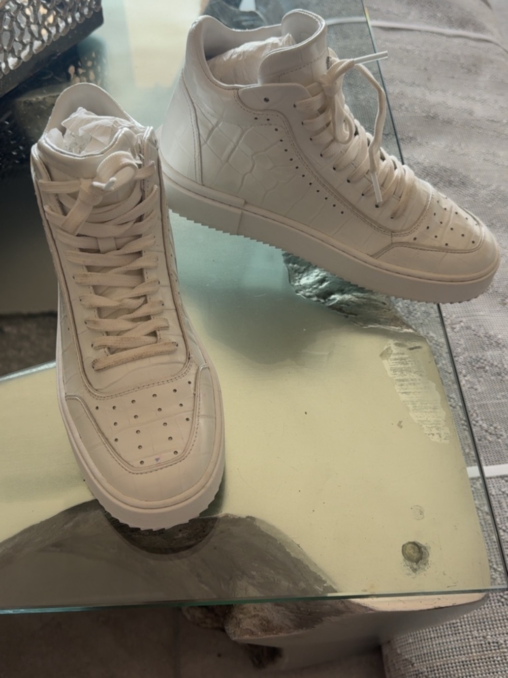 Stuart Weitzman White High-Top Sneakers